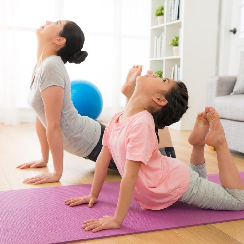 Yoga with your kids is a great way to relax your kids during distance learning.