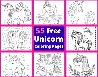 Grab your Free printable Unicorn Coloring Pages for kids. There are 55 Magical unicorn images in this printable pdf Unicorn coloring book. Perfect for all the Unicorn Lovers out there!