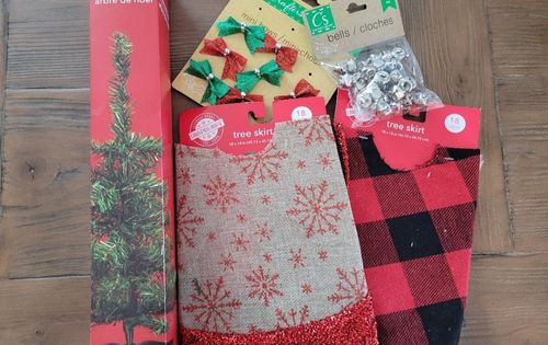 Items you'll need to decorate your Christmas Tree with Dollar Tree items.