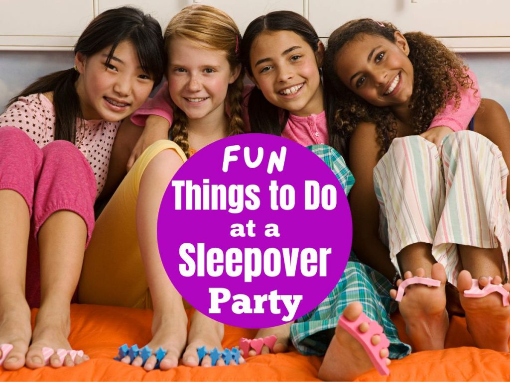 Plan the Ultimate Slumber Party with fun sleepover games, ideas, activities and food. Easily plan your whole night with these cool things to do at a sleepover to keep kids, tweens & teens entertained all night long.