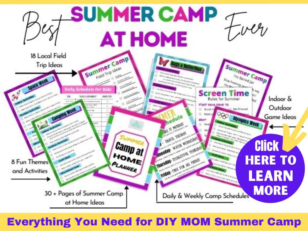 Create an unforgettable Mom Camp this summer using this printable Summer Camp Planner. Includes camp themes, activities, games, schedules, budgets, field trip ideas, and more. Plan your whole summer with this easy to follow camp planner.