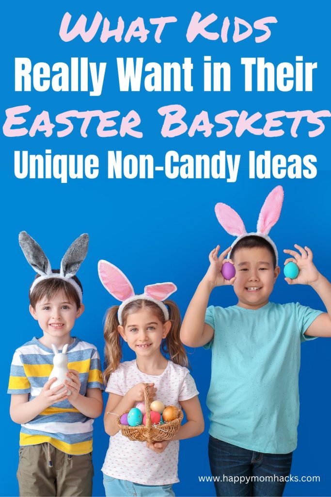 90 Creative & Easy Easter basket ideas for kids to make DIY baskets. Cute easter basket stuffers for the whole family from toddlers to kids, tweens and teens. All non-candy gift ideas with toys, books, STEM, electronics, legos, stuffed bunnies and more. Fun gifts your kids will be excited to find Easter morning from the Easter Bunny.
