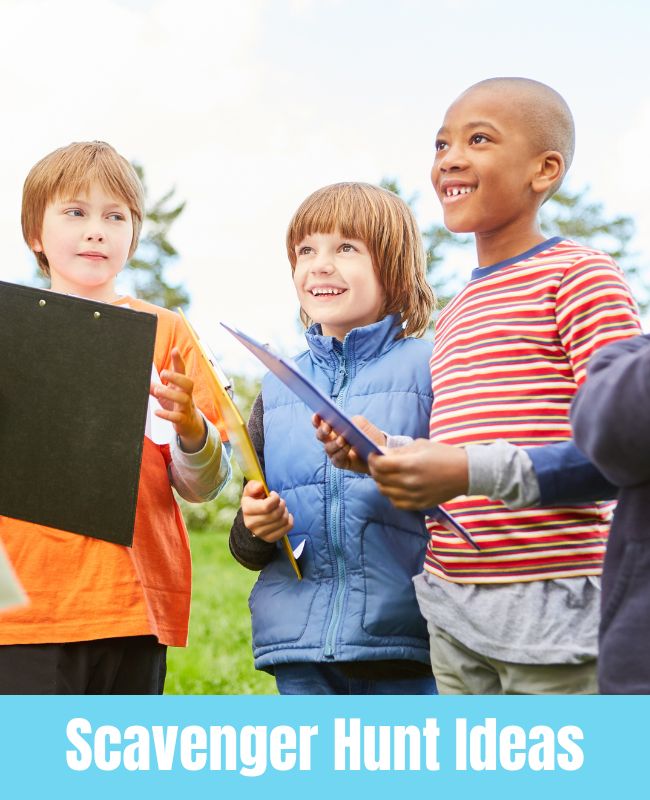 Printable Scavenger hunt ideas with indoor scavenger hunt games, outdoor scavenger hunts, classroom scavenger hunts, Holiday scavenger hunts, treasure hunts, birthday scavenger hunts and more to entertain kids at home, in the classroom or at kids parties.