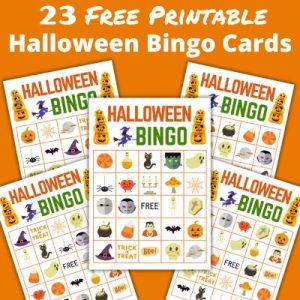 23 Spooky Halloween Bingo Cards & Calling Cards for class parties & kids Halloween parties. These free printables are an easy Halloween game just print it out and play.
