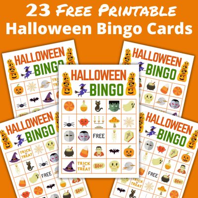 23 Spooky Halloween Bingo Cards & Calling Cards for class parties & kids Halloween parties. These free printables are an easy Halloween game just print it out and play.