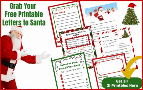 21 Cute free printable Letters to Santa templates to help kids write their Dear Santa Letters to share their Christmas wish list.