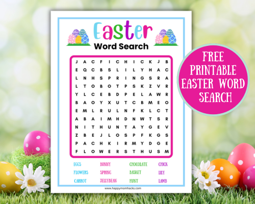 Fun Easter Word Search Free printable Easter game for kids. An easy word game to play at Easter Parties or Classroom parties.