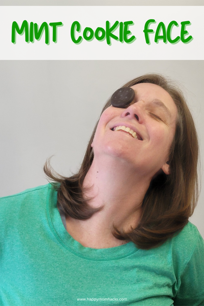 Play this fun St. Patrick's Day Minute to Win it Challenge Cookie Face. Try and get the mint cookie to your mouth without using your hands.