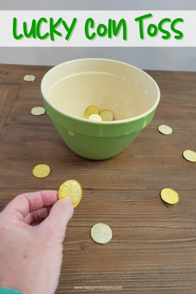 How many gold coins can you toss into the green bowl in this St. Patrick's Day Minute to Win It game. A fun 60 second challenge for kids, teens and adults.