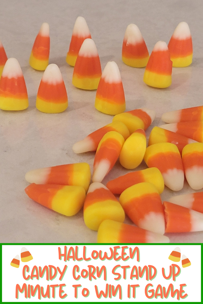 Challenge friends & family to this Candy Corn Halloween Minute to Win it Game. Try and stand up as many candy corn pieces as you can before the 1 minute timer goes off. A fun 60 second challenge for Halloween parties, classroom games, family game nights, teen halloween parties, work games and halloween youth group games. 50 Funny Halloween game that kids, teens and adults can play this Halloween season.