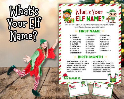 Teens will love this funny What's Your Elf Name game. A fun icebreaker game for teens to get everyone talking about their silly Elf name.