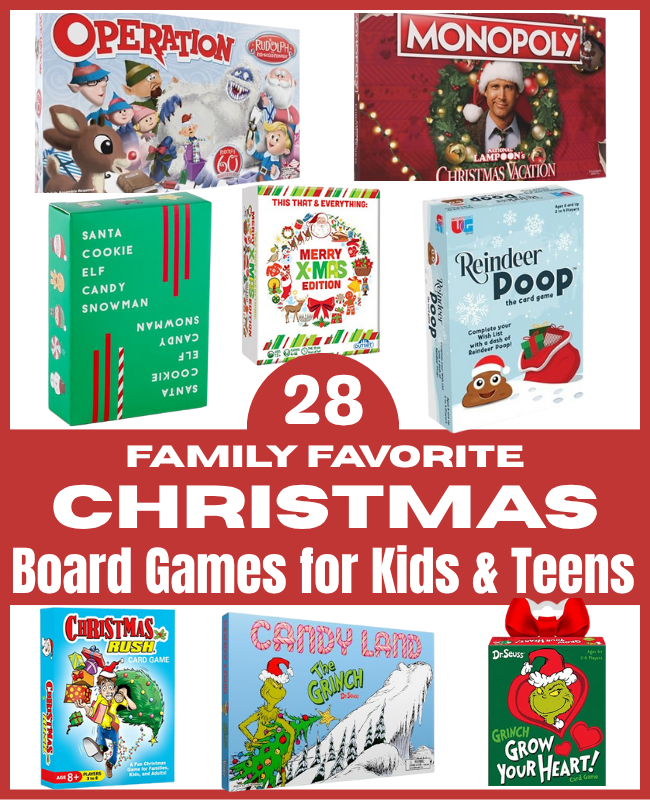 Best Christmas Board games for kids, teens and adults to play together. A fun family Christmas activity to play every year.