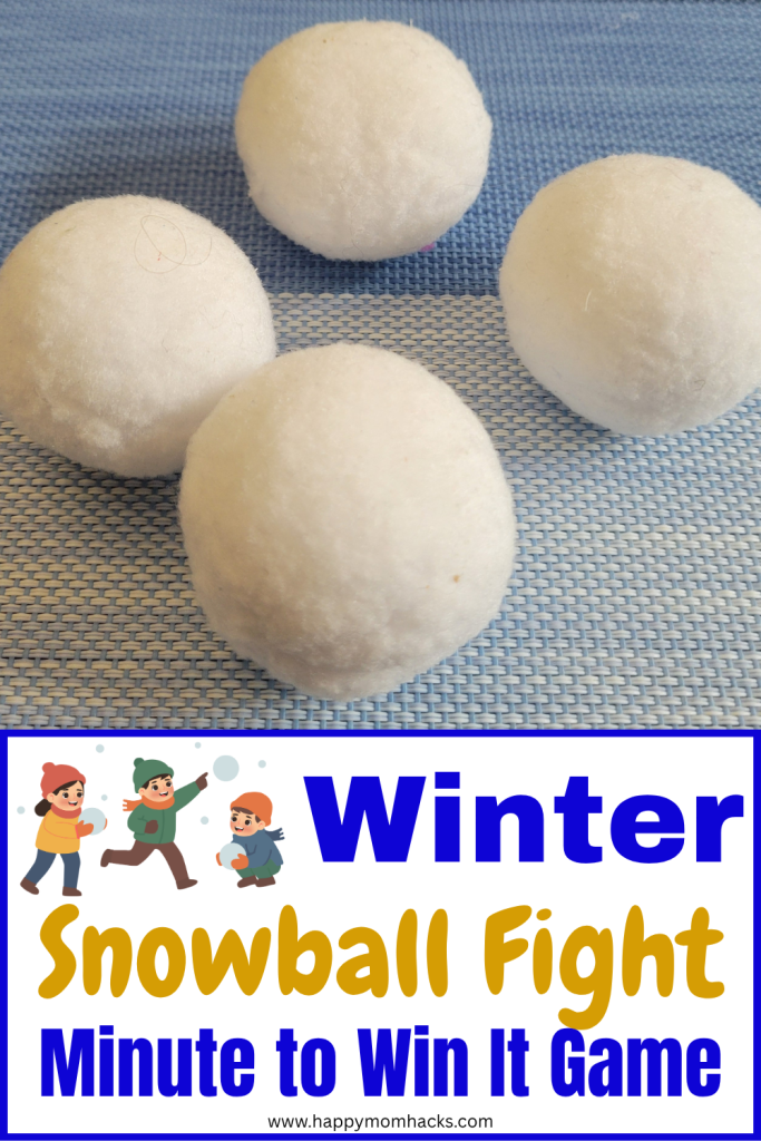 Challenge kids & teens to an indoor snowball fight with this fun winter Minute to Win it Game. Players will split into teams and use cotton snowballs to throw. Race the clock to see which team can throw the most snowballs before the one minute timer goes off. Great game for large groups at family Christmas parties, winter birthday parties, teen youth groups or classroom winter parties. Find out how easy it is to play!