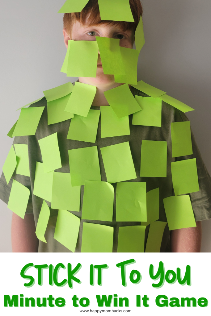 Fun family reunion game trying to stick post it notes to you in this quick minute to win it game. Race the clock to cover your teamate in post it notes first.