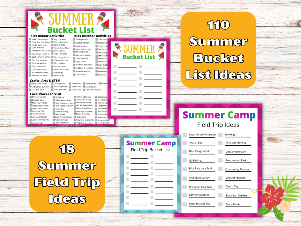 Plan your summer at home with kids using these summer bucket lists and summer field trip ideas to figure out what you can't miss out on doing this summer.
